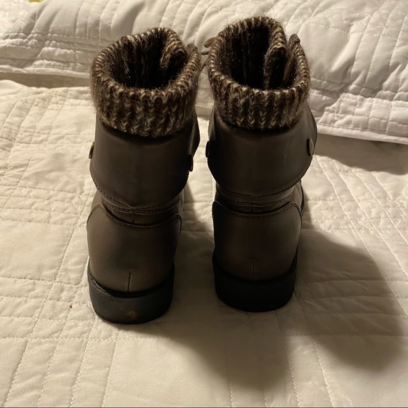 JustFab Carissa Sweater Cuff Lace-Up Boot Dark Combat Boots Women’s Size 5 - Picture 5 of 10